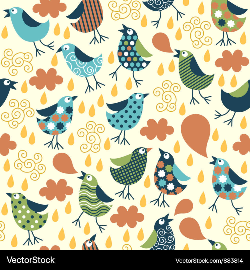 Cheerful Bird Pattern vector image