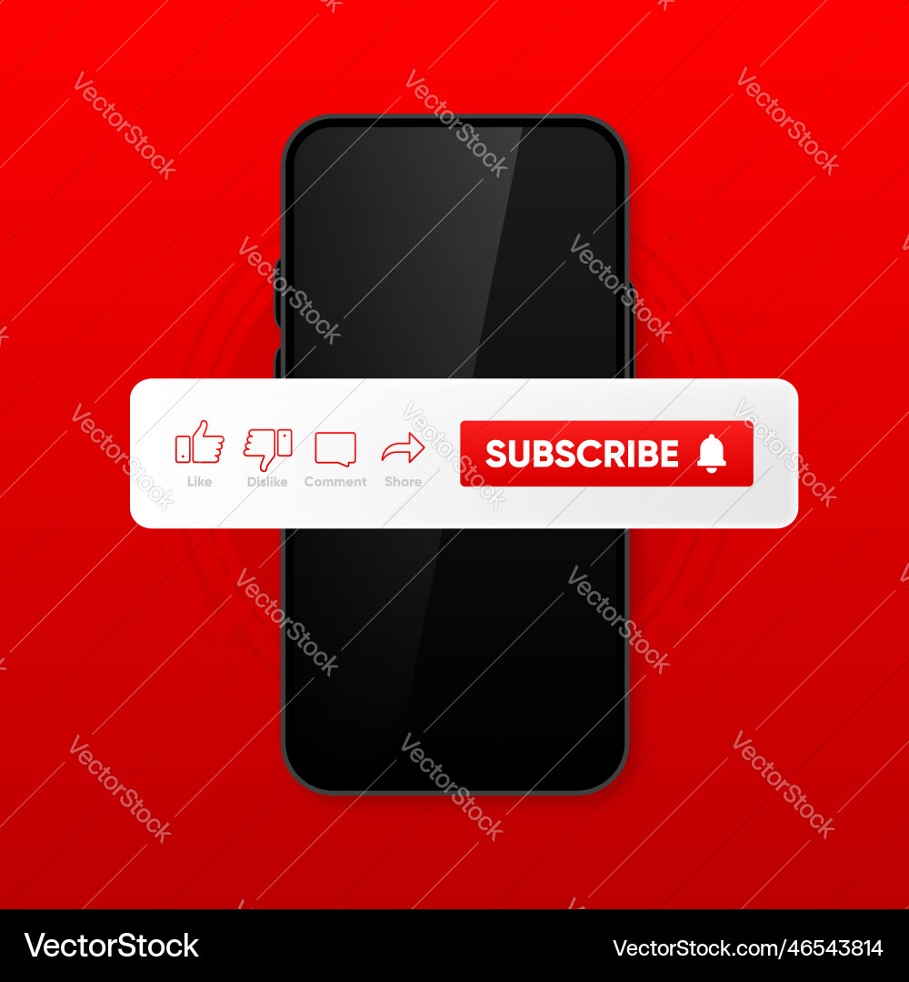 Clicking subscribe button like comment and share Clicking subscribe button like comment and share vector image