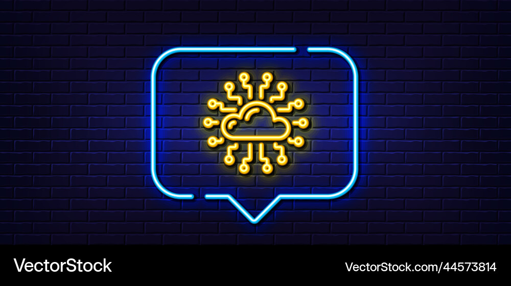 Cloud computing network line icon internet data Cloud computing network line icon internet data vector image