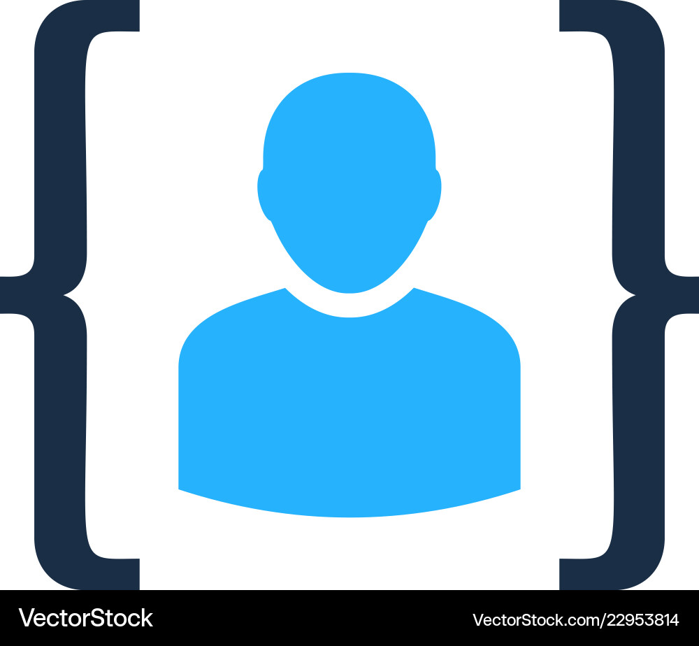 Code User Icon - Digital Identity vector image