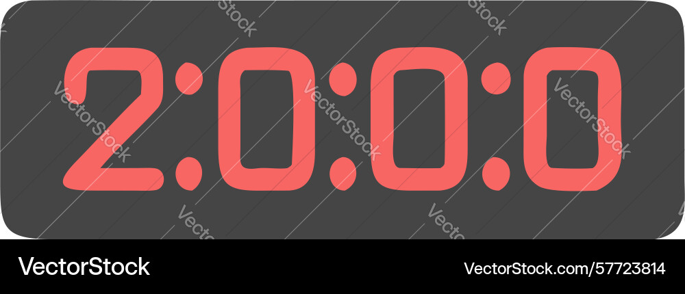 Digital timer 2000 long duration countdown design vector image