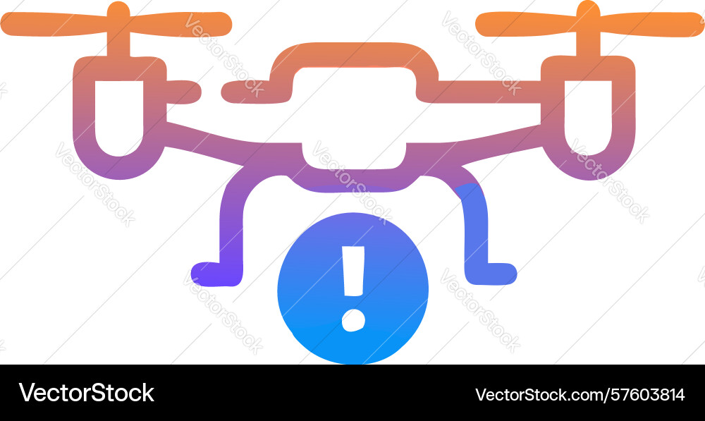 Drone warning icon design generative ai vector image