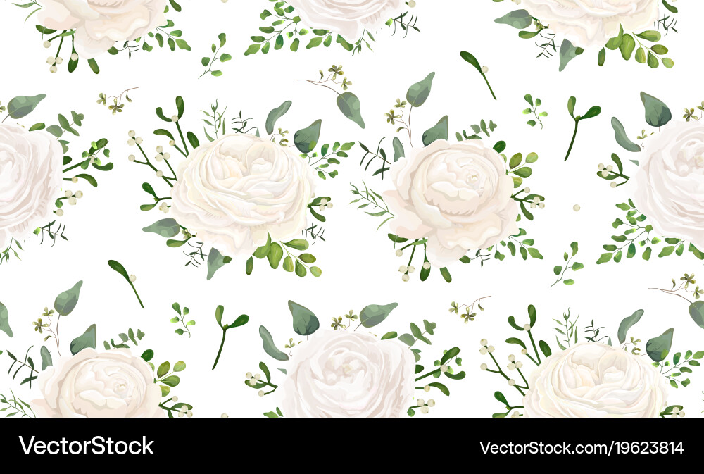 Floral Watercolor Seamless Pattern vector image