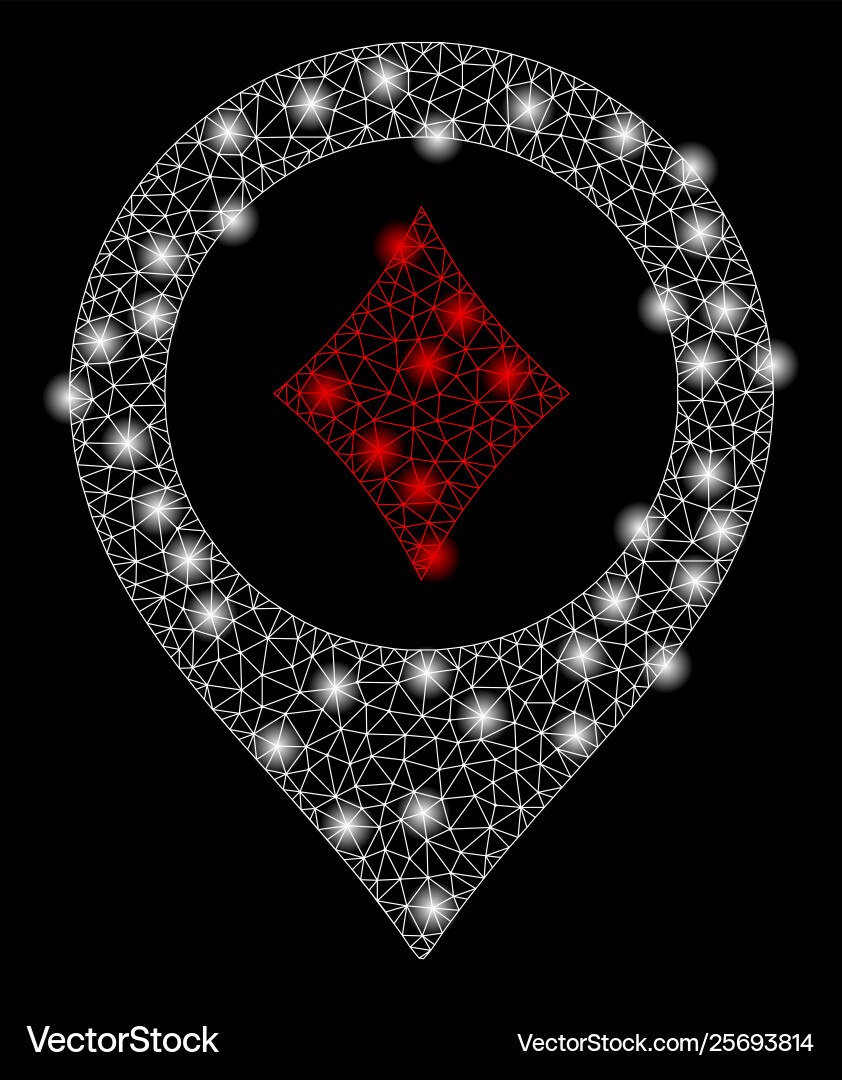 Gold square pattern casino map pointer Vector Image