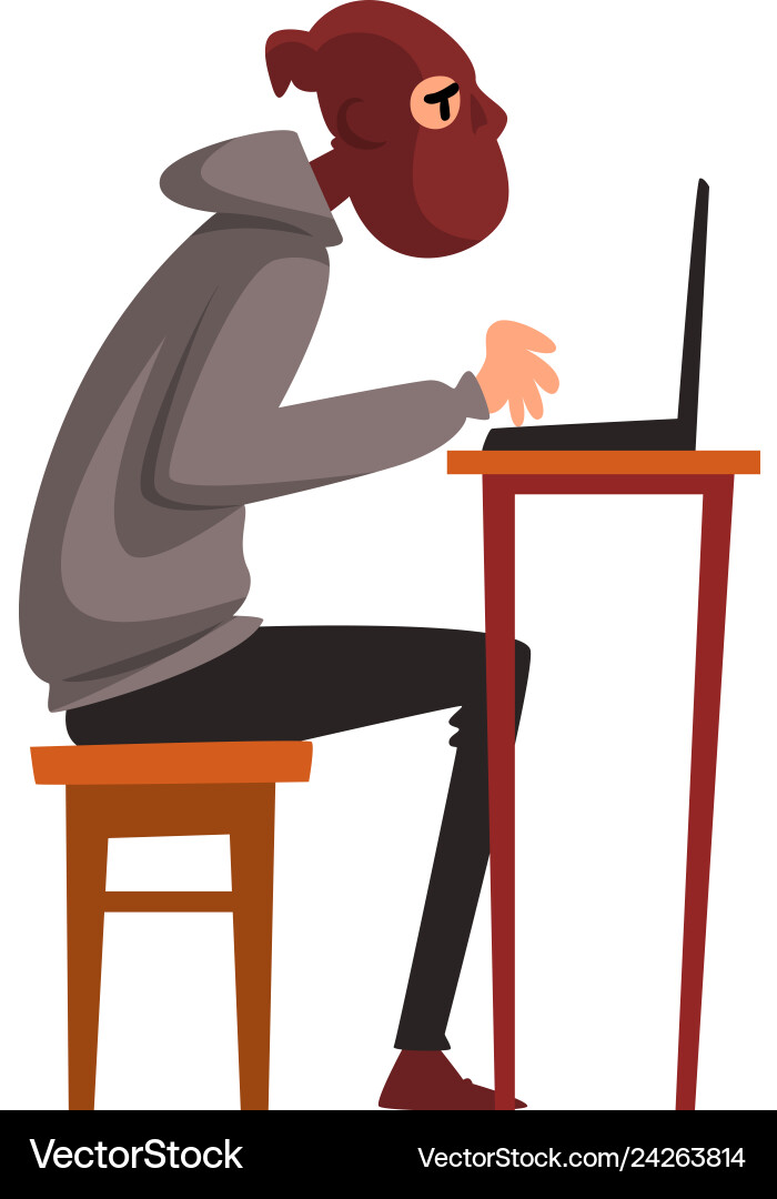 Hacker at Computer - Cyber Security vector image
