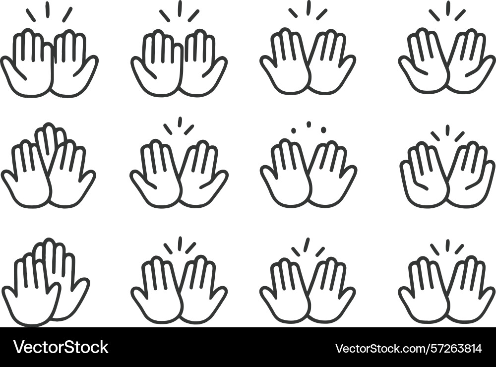 High five hand gestures in multiple styles vector image