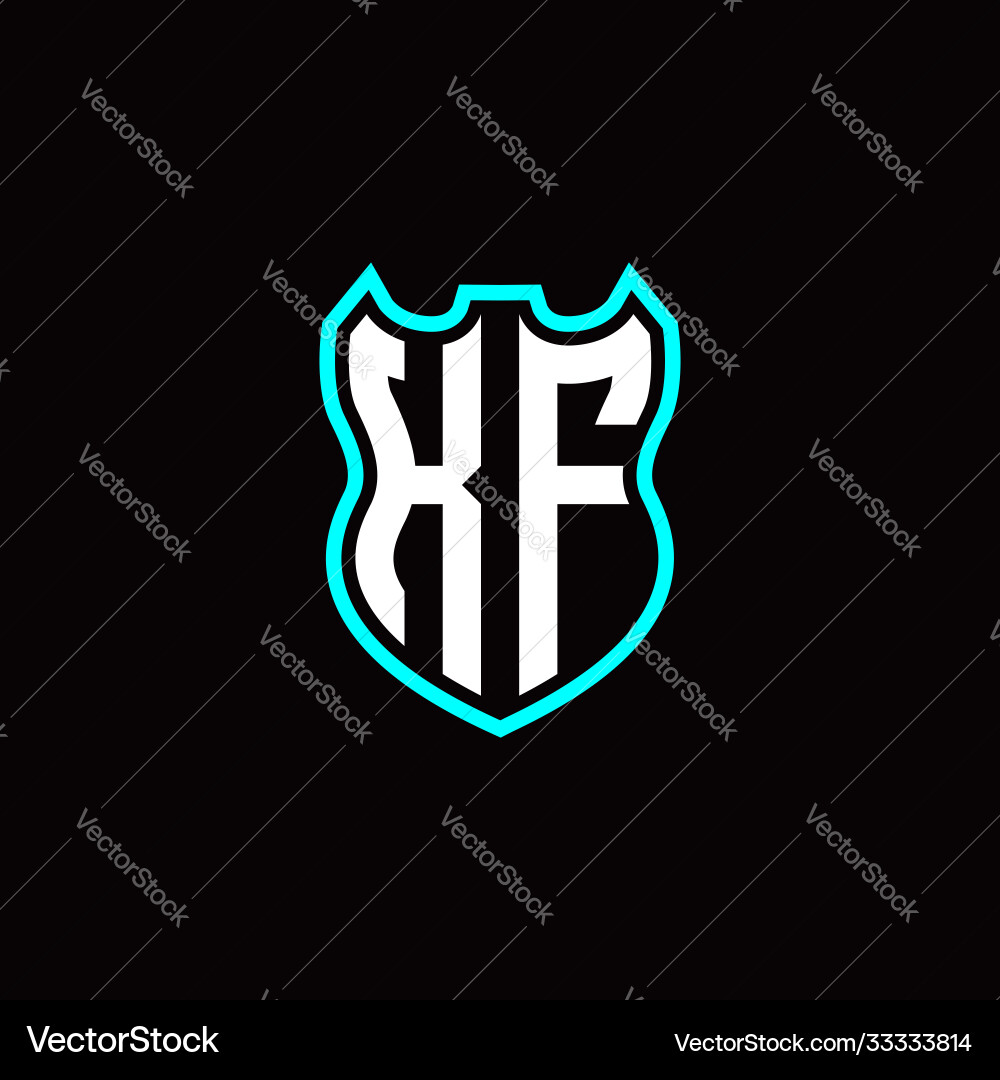 K f initial logo design with shield shape K f initial logo design with shield shape Vector Image