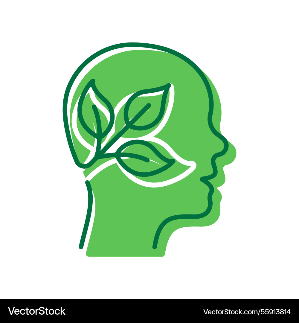 Leaf und Person Gehirnökologie Umweltkonzept Leaf und Person Gehirnökologie Umweltkonzept vektorbild