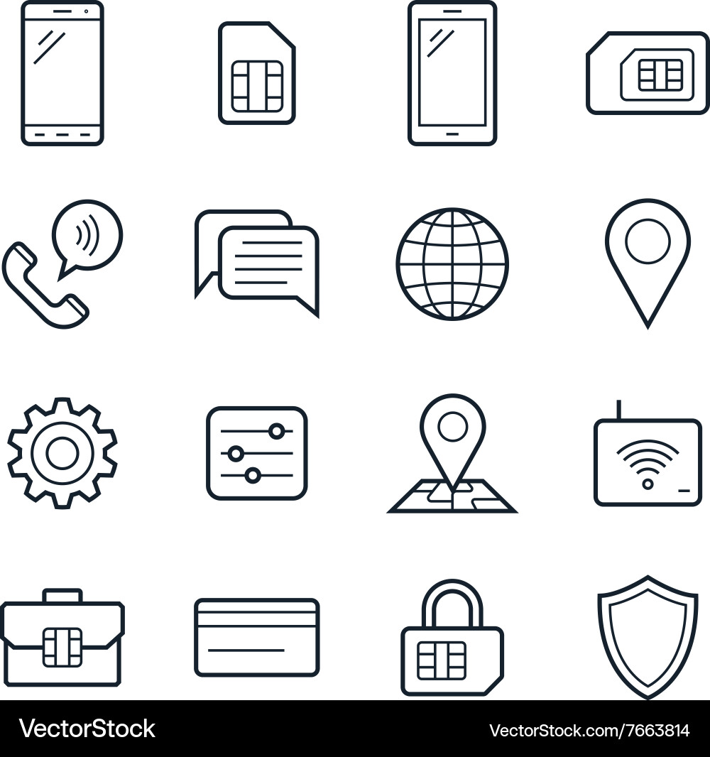 Mobile network operator icons vector image