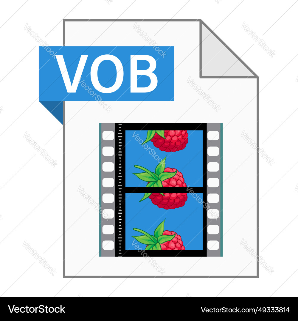 Modern flat design of vob file icon for web Modern flat design of vob file icon for web vector image