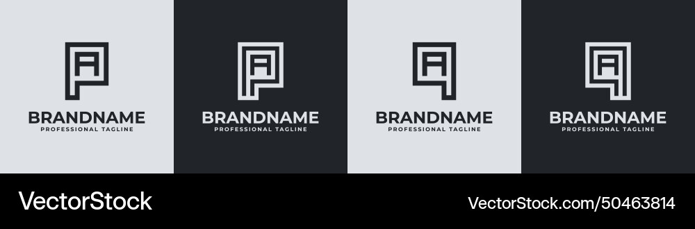 Modern initials pa and qa logo suitable vector image