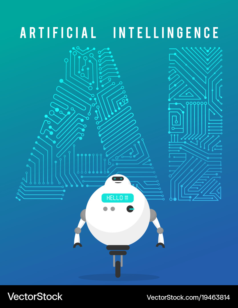Smart Robot AI Technology vector image
