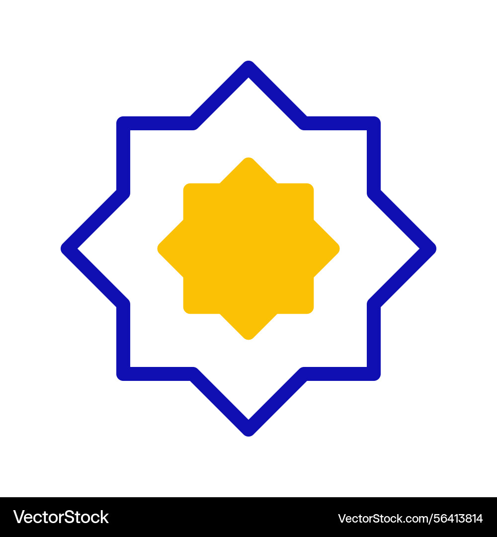 Stylized geometric star symbol design with bold Vector Image