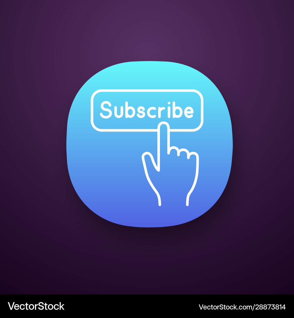 Subscribe button click app icon Subscribe button click app icon vector image