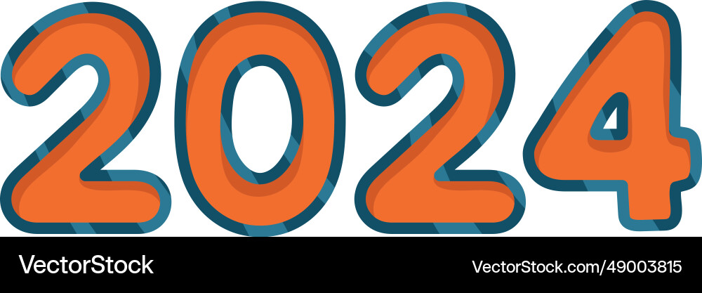 2024 number print Vector Image