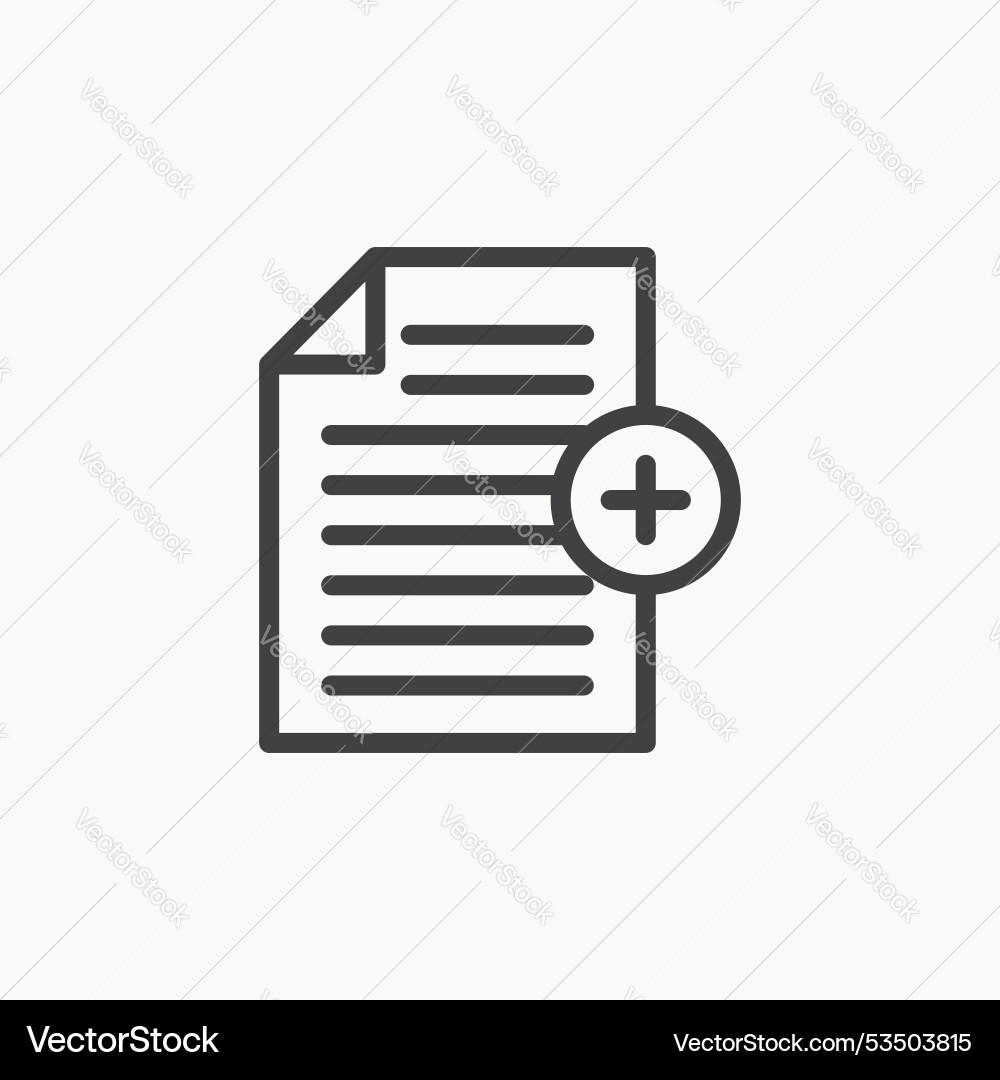 Add documentline in thin line black color flat Add documentline in thin line black color flat vector image