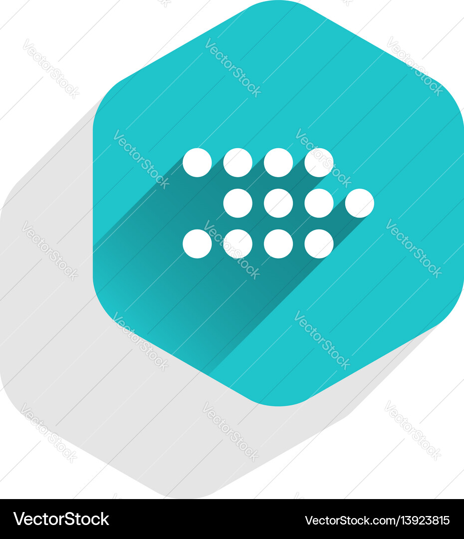 Arrow sign led digital display hexagon button Arrow sign led digital display hexagon button vector image
