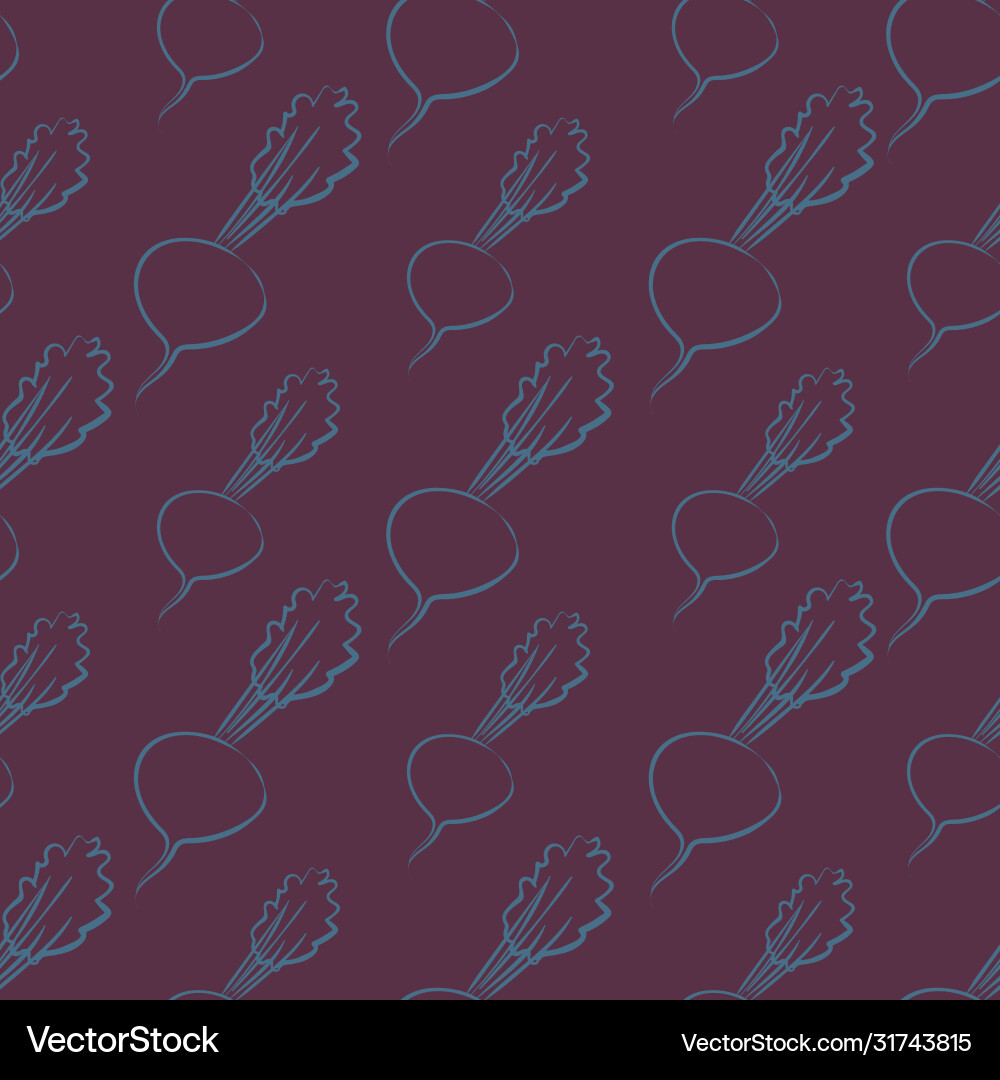 Beetroot doodle seamless pattern background Beetroot doodle seamless pattern background Vector Image