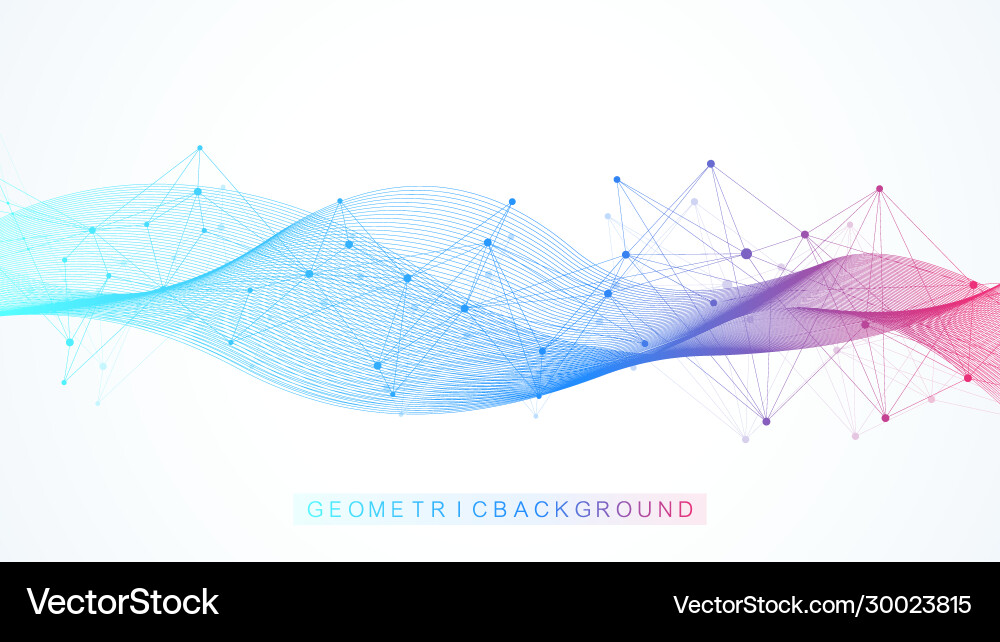 Big data visualization wave flow background vector image