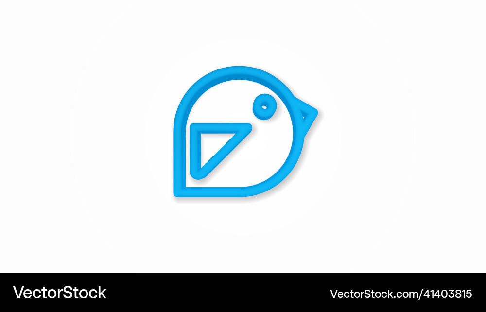 Bird message symbol tweet realistic icon 3d Vector Image