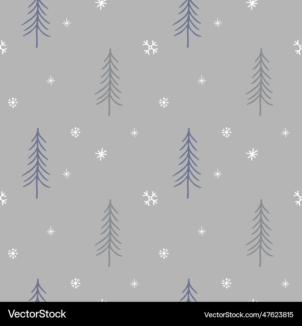 Christmas trees repeating seamless pattern Christmas trees repeating seamless pattern vector image