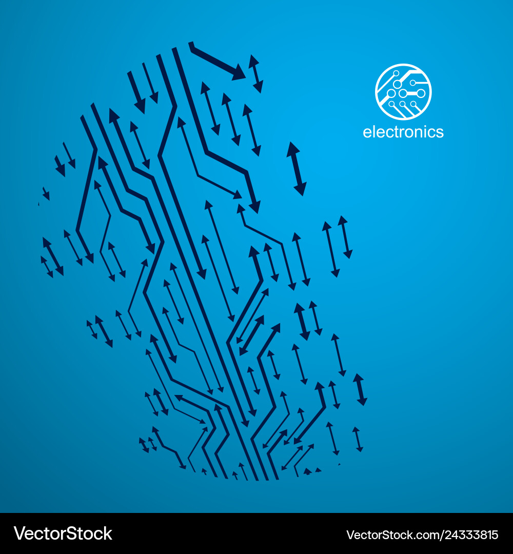 Circuit board with electronic components Circuit board with electronic components vector image