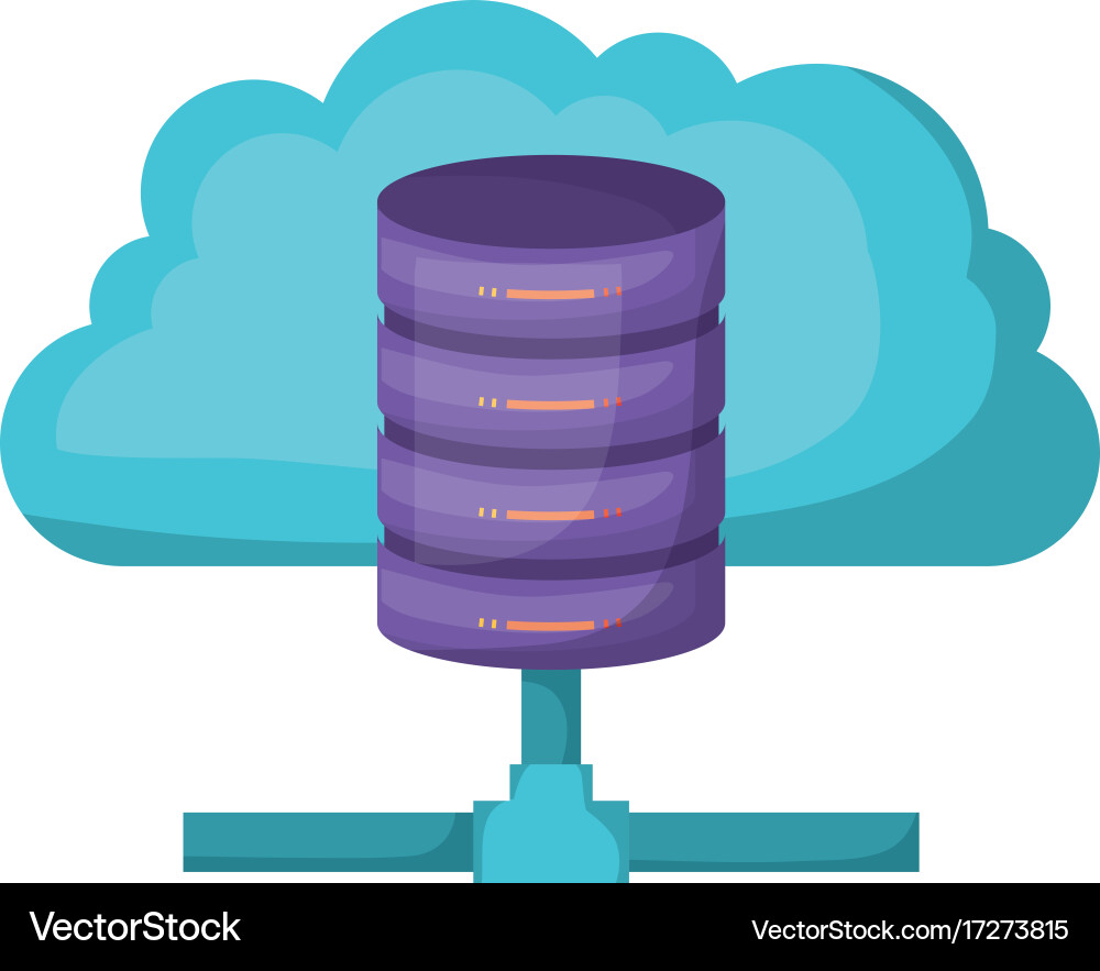 Cloud and network server storage icon shading vector image