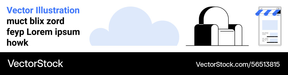 Cloud storage with secure lock and online store Cloud storage with secure lock and online store vector image