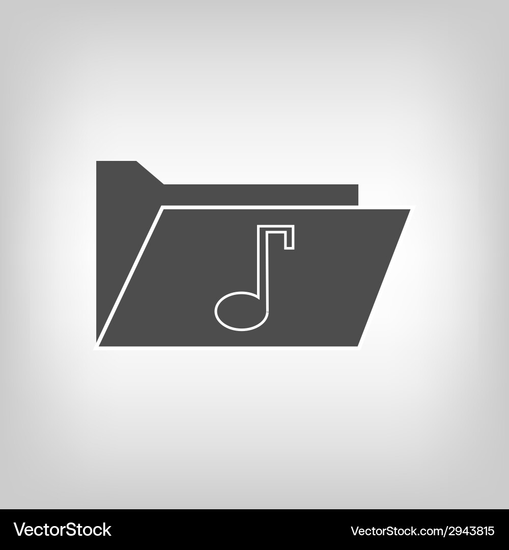Computer folder with music note Vector Image