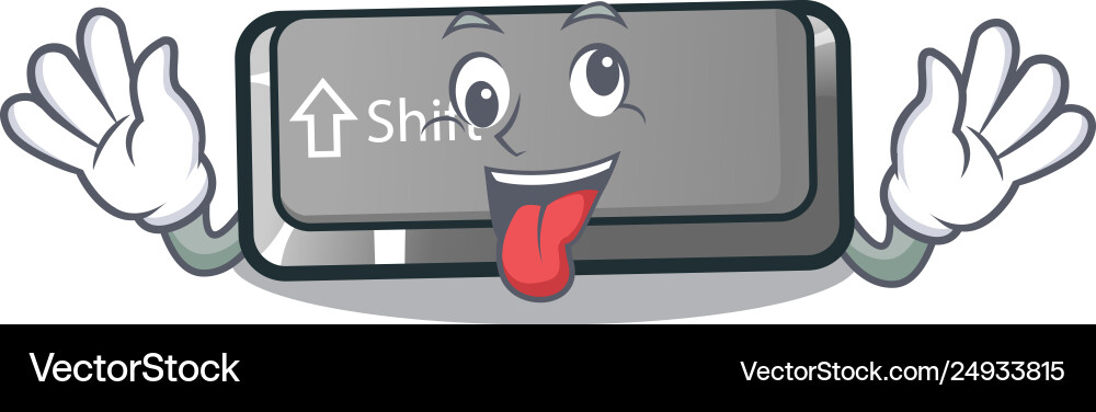 Crazy shift button installed in cartoon game Vector Image