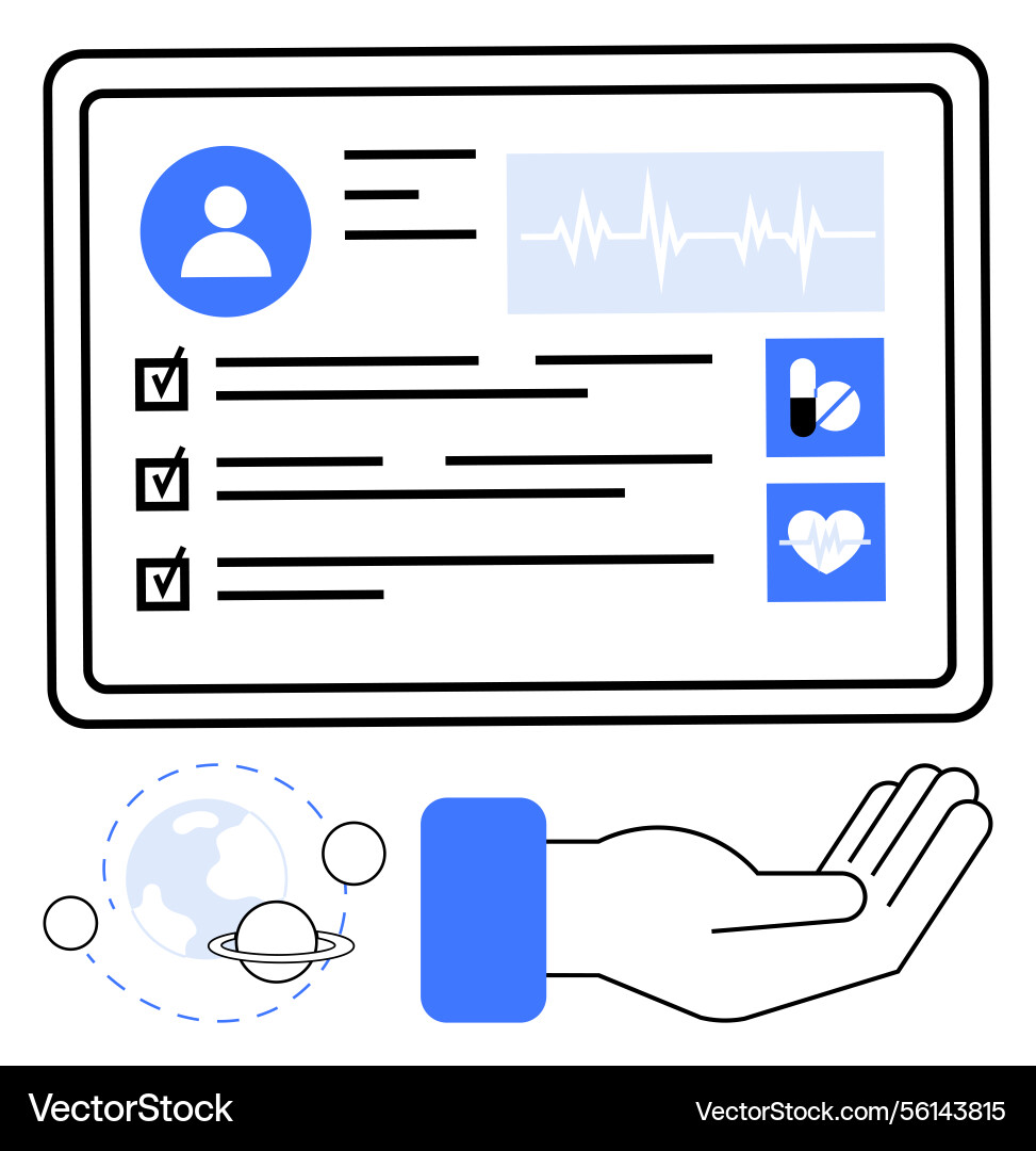 Digital health record interface with global vector image