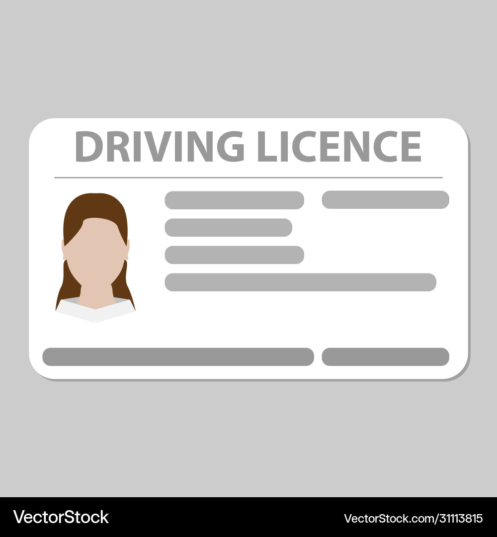 Driving licence plastic card plain grey background Driving licence plastic card plain grey background vector image
