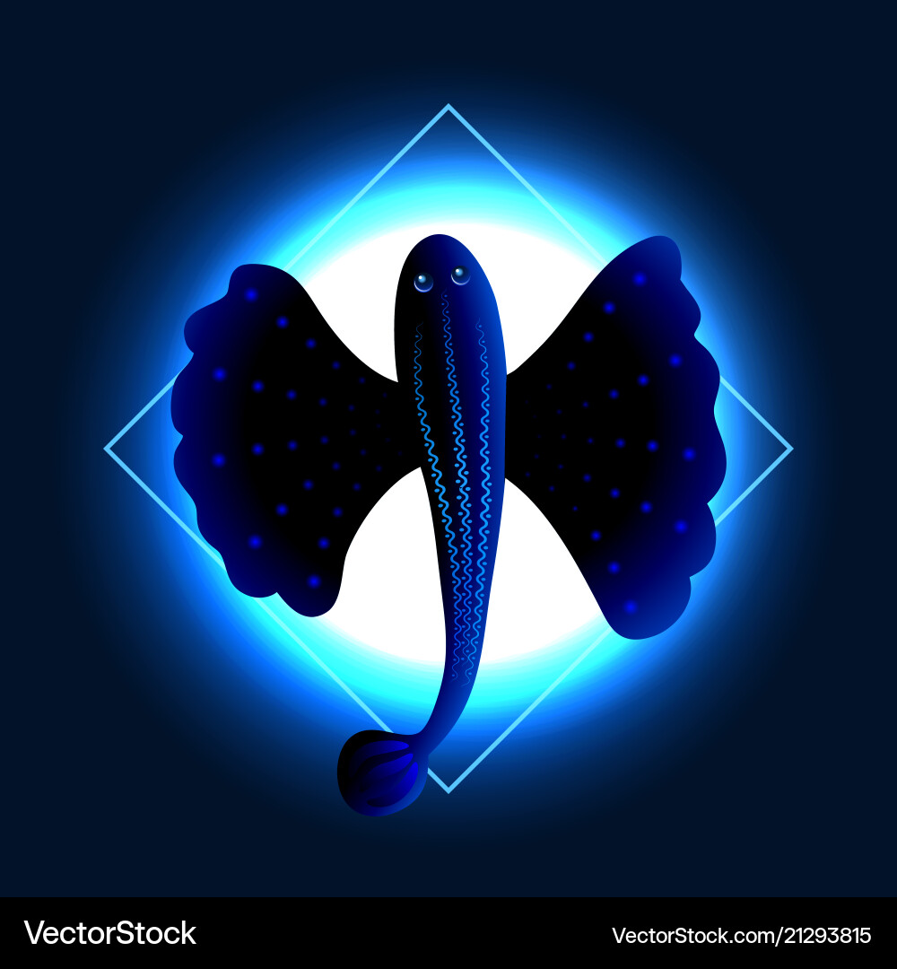Exotic flying fish Royalty Free Vector Image - VectorStock