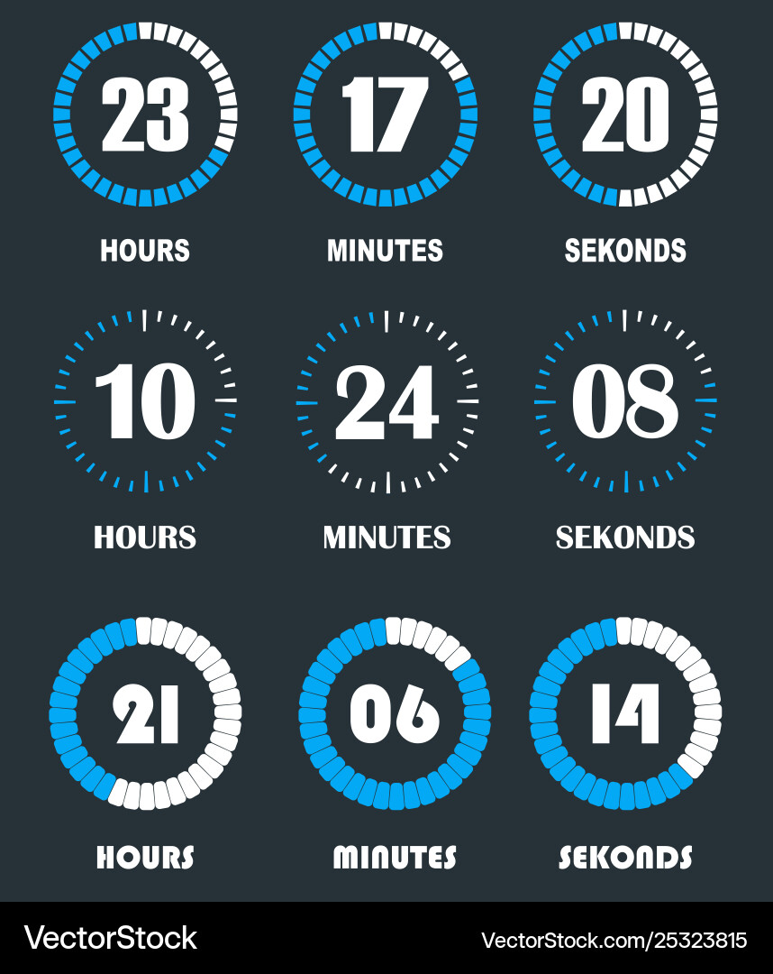 Flip Countdown Taktzähler Timer Flip Countdown Taktzähler Timer vektorbild