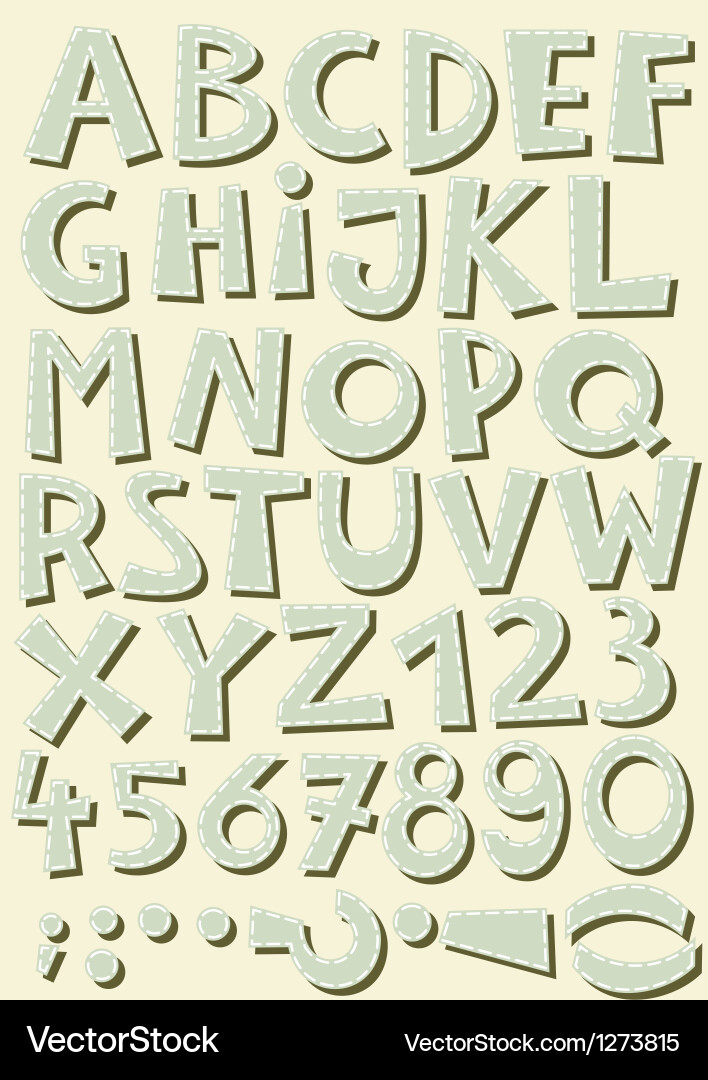 Font set letters and numbers Vector Image