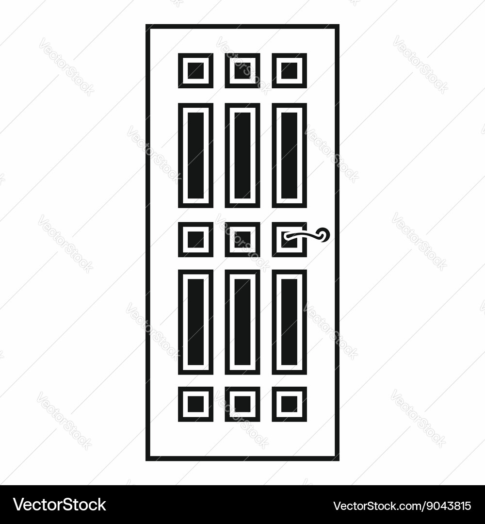 Front door icon in simple style vector image