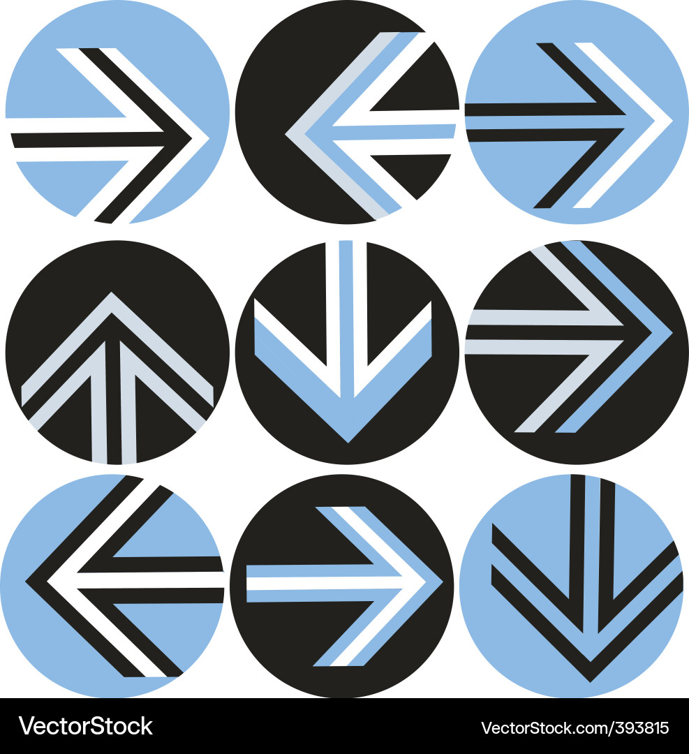 Geometric Arrow Icons Vector Image