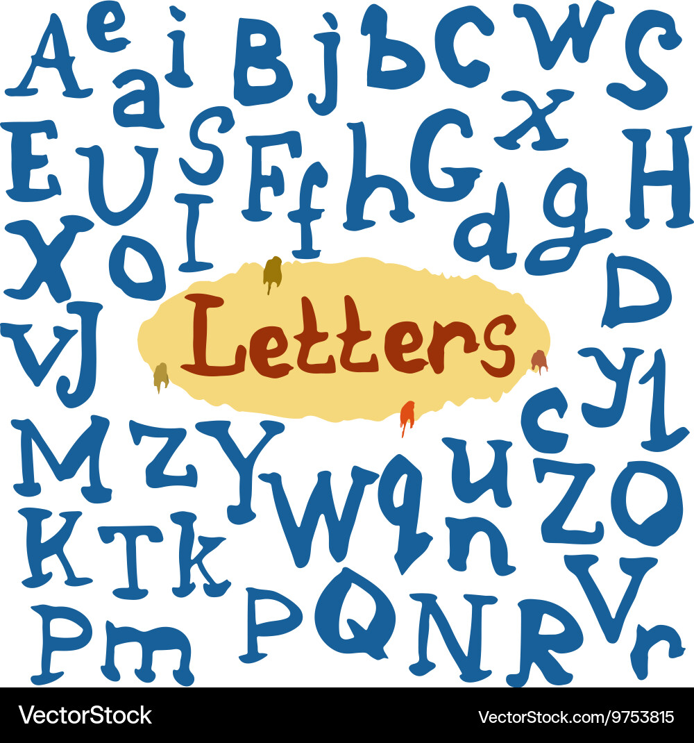Handmade calligraphic letters script type Vector Image