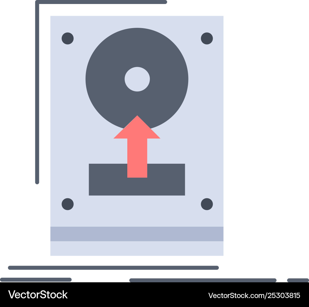 Install drive hdd save upload flat color icon Install drive hdd save upload flat color icon vector image