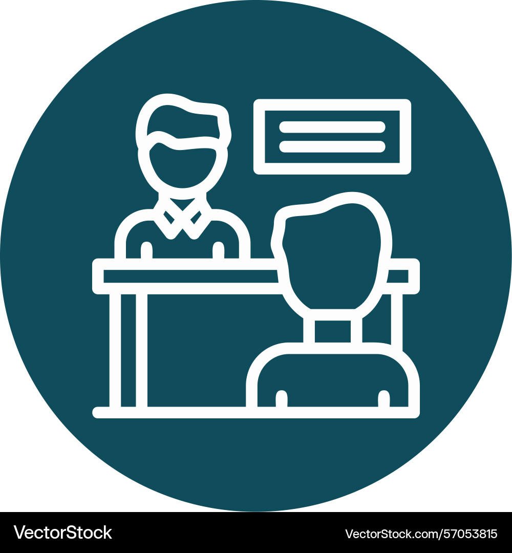 Interviewer and interviewee line circle style icon vector image