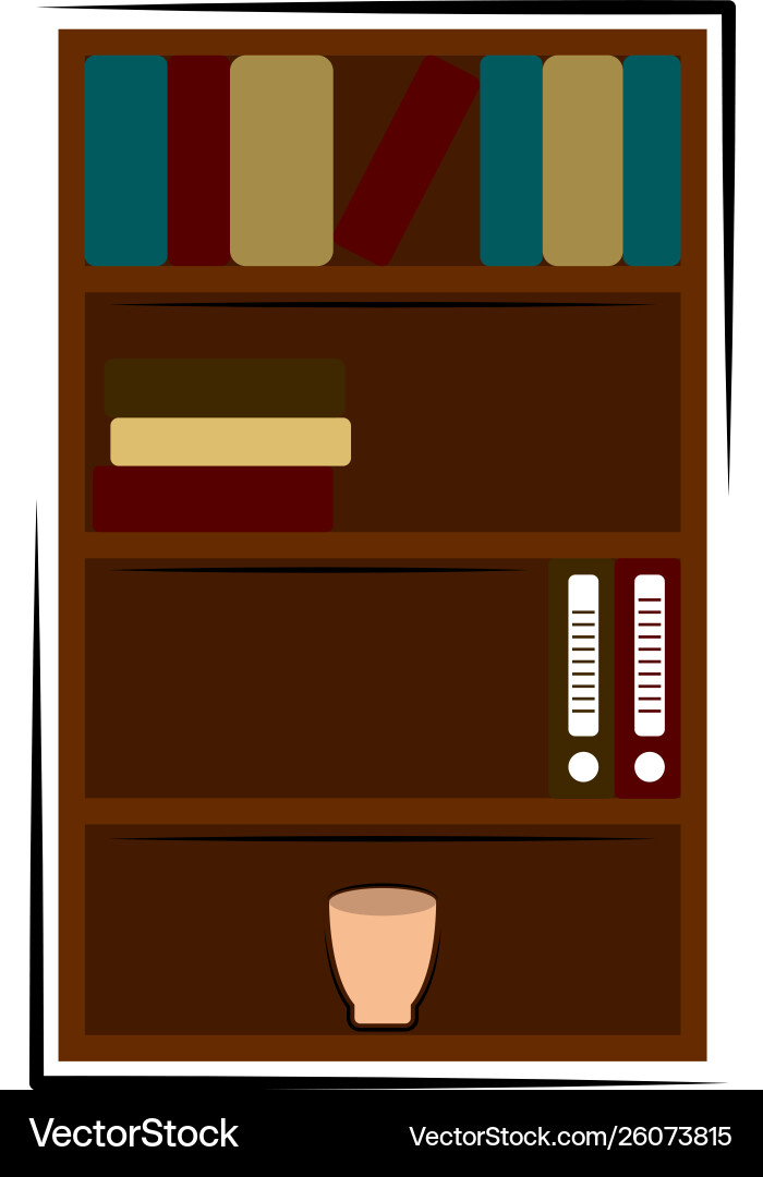 Isolated bookcase image vector image
