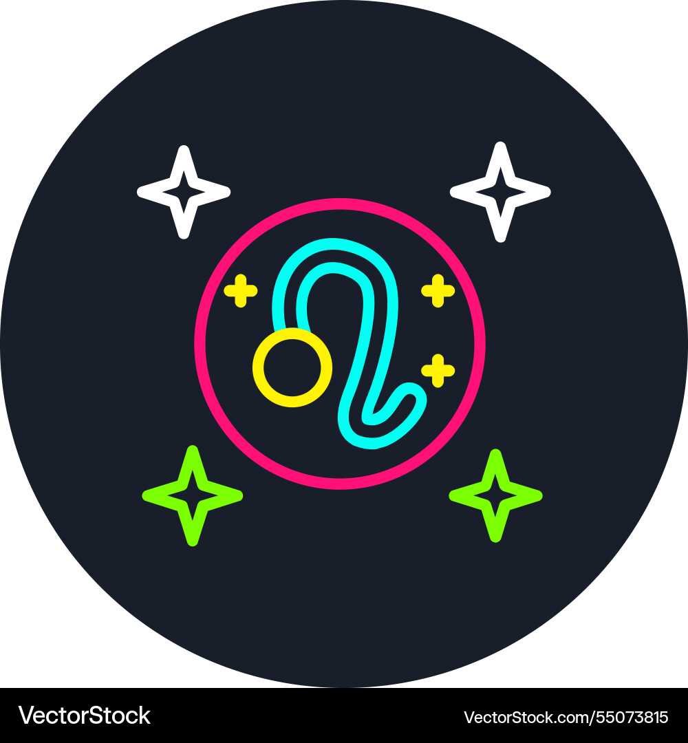 Leo line multi color icon Vector Image