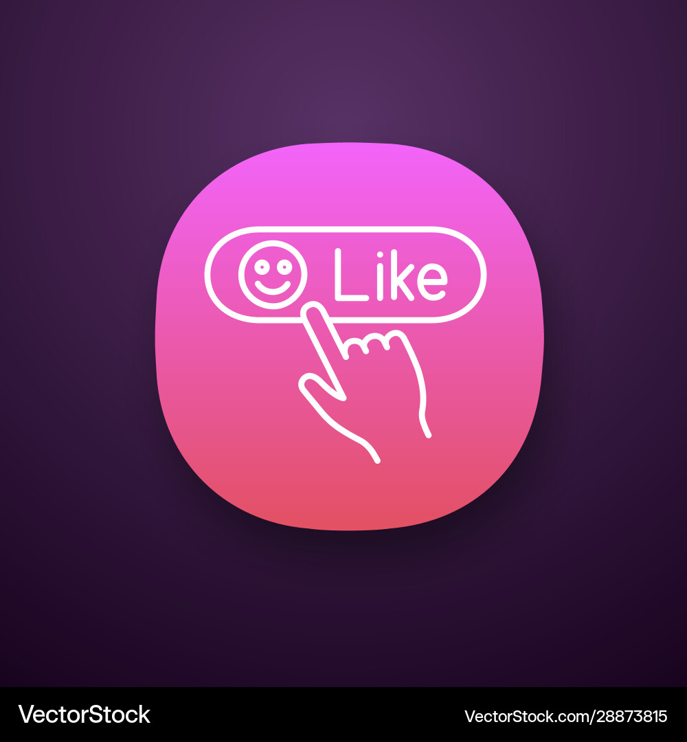 Like button click app icon Like button click app icon vector image