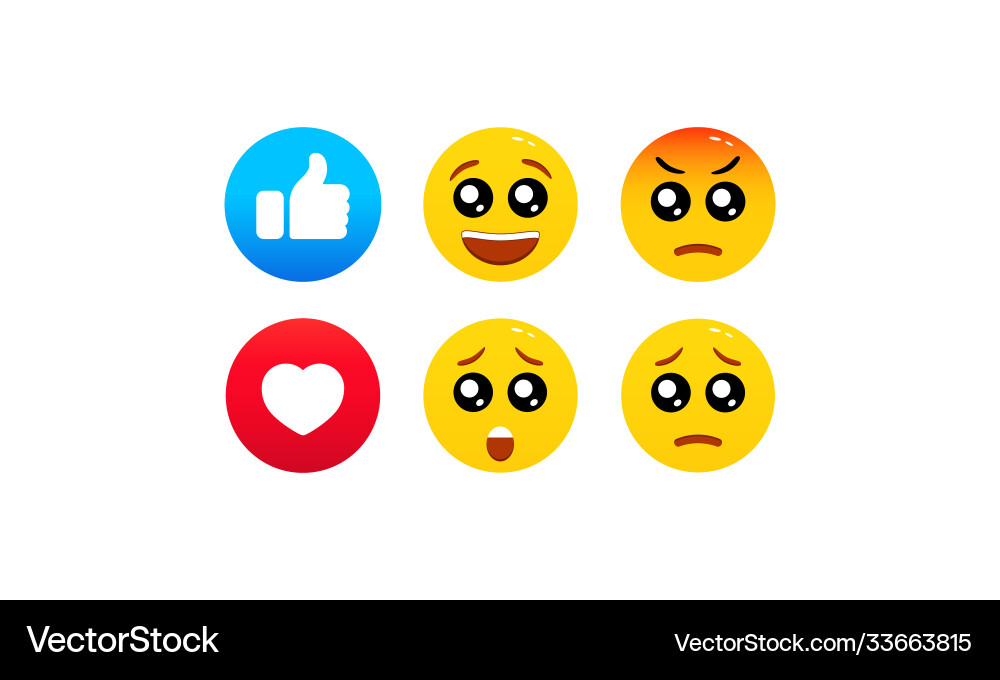 Like emoji emoticons icon flat social network Like emoji emoticons icon flat social network vector image