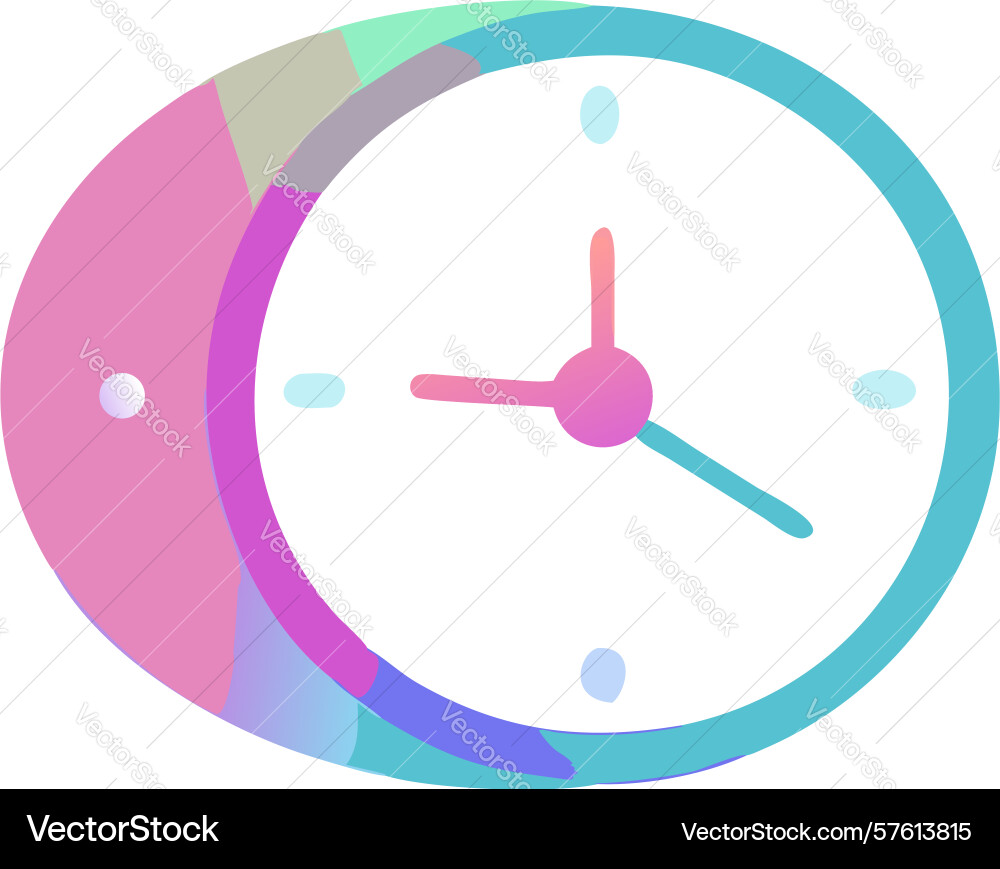 Modern gradient clock icon design generative ai vector image