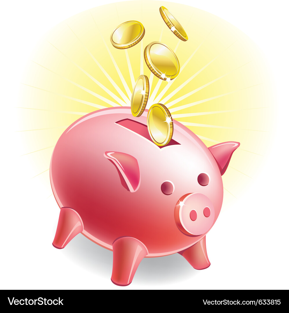 Pink Piggy Bank Savings Vector Image