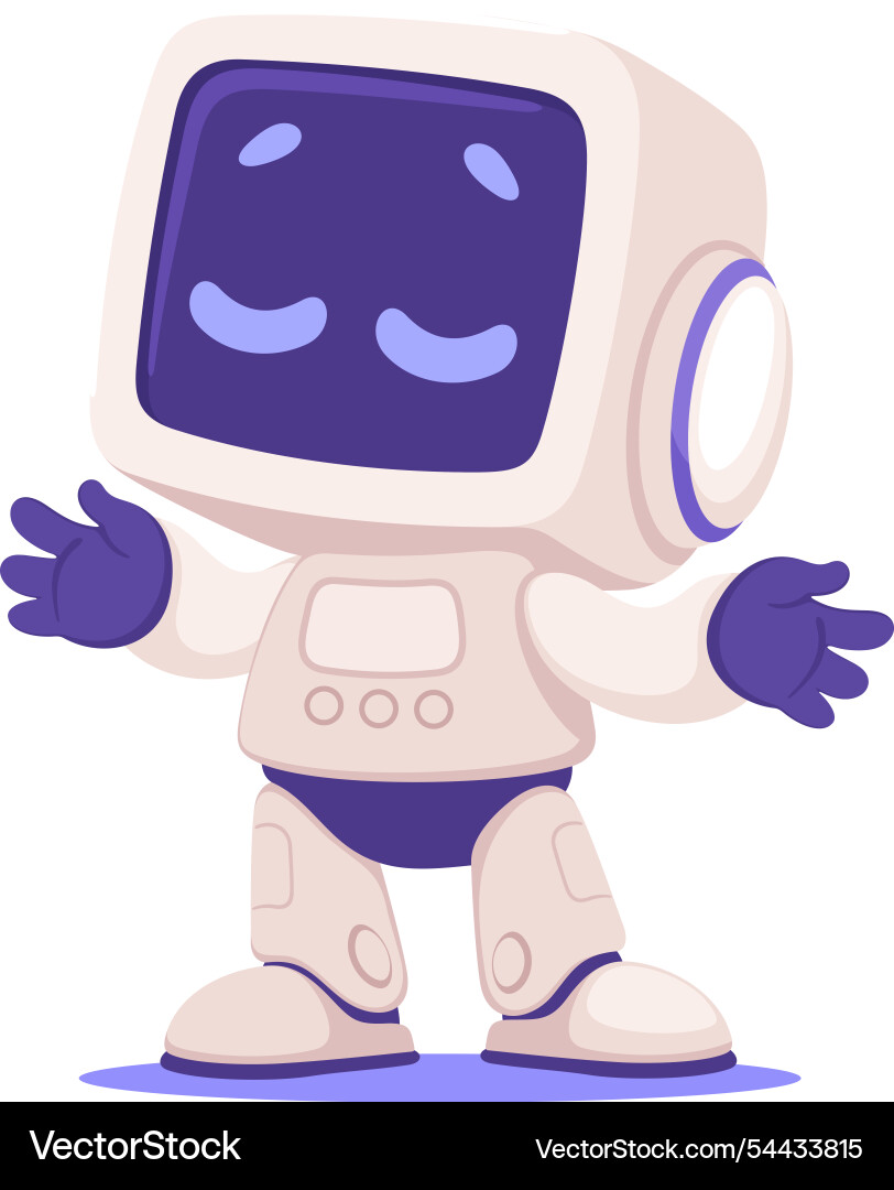 Robot character as smart android assistant machine Robot character as smart android assistant machine vector image