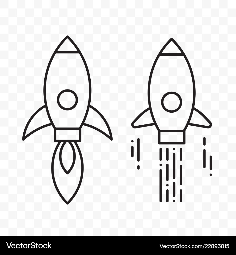 Rocket Launch Icon Set - Startup vector image