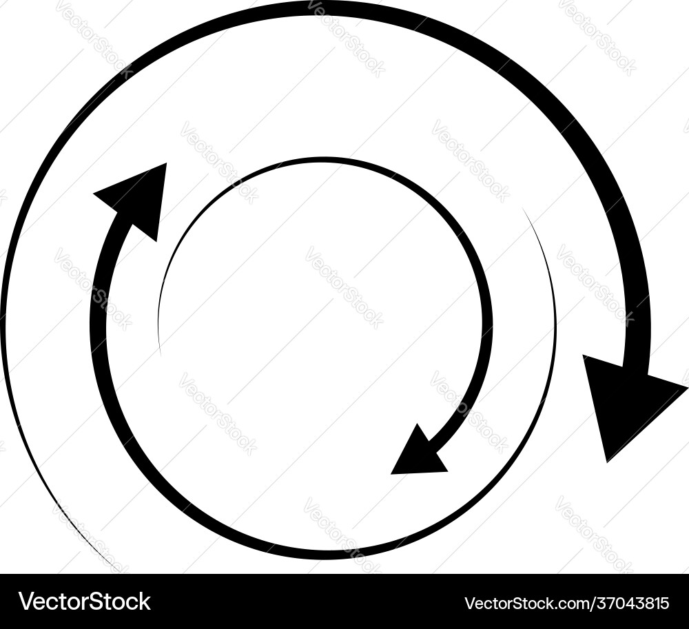 Rotating arrows concentric radial and circular Vector Image