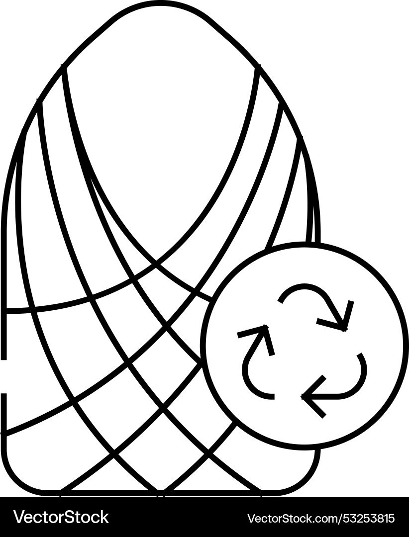 String bag zero waste line icon Royalty Free Vector Image